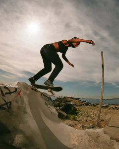 Felicia Skateboarding a DIY Jake built - Ken Hada